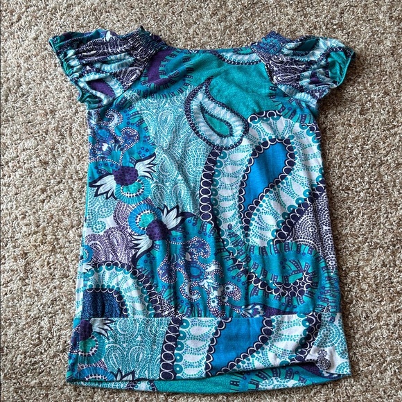 Rue21 Teal and Purple Printed Blouse - Picture 5 of 5